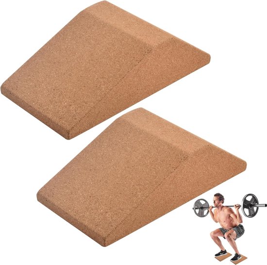 Kuitstretching van kurk, antislip, 2 stuks, voor het strekken van spieren en fascia, mobiliserende wig voor squats en deadlifts