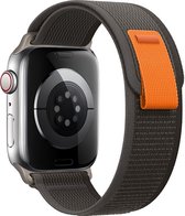 Trail Loop Nylon Sport band Zwart/Grij - Compatibel met Apple Watch Ultra 49mm 42mm 44mm 45mm Zachte nylon smartwatchband met klittenband - Voor iWatch Ultra 2 1 Series 9 8 7 6 SE 5 4 3 2 1