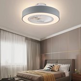 LuxiLamps | Plafondventilator | LED | Dimbaar | 3 Snelheden | 55 cm | Moderne Lamp | Plafondlamp | Ventilatorlamp | Grijs | Woonkamerlamp