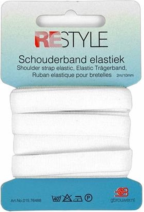 ReStyle Schouderband Elastiek Wit 10 mm 2 meter — afbeelding 2