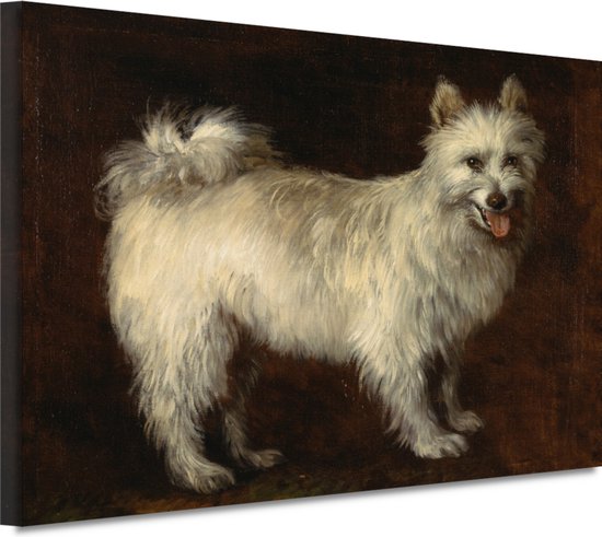 Spits Hond - Thomas Gainsborough wanddecoratie - Hond schilderijen - Muurdecoratie Dier - Muurdecoratie klassiek - Canvas schilderijen - Wanddecoratie woonkamer 90x60 cm