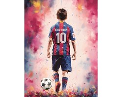 Barcelona Voetbal Poster - Gepersonaliseerd met jouw naam - Voetbal Shirt Poster - Paint Collection - Formaat 61 x 91.5 cm