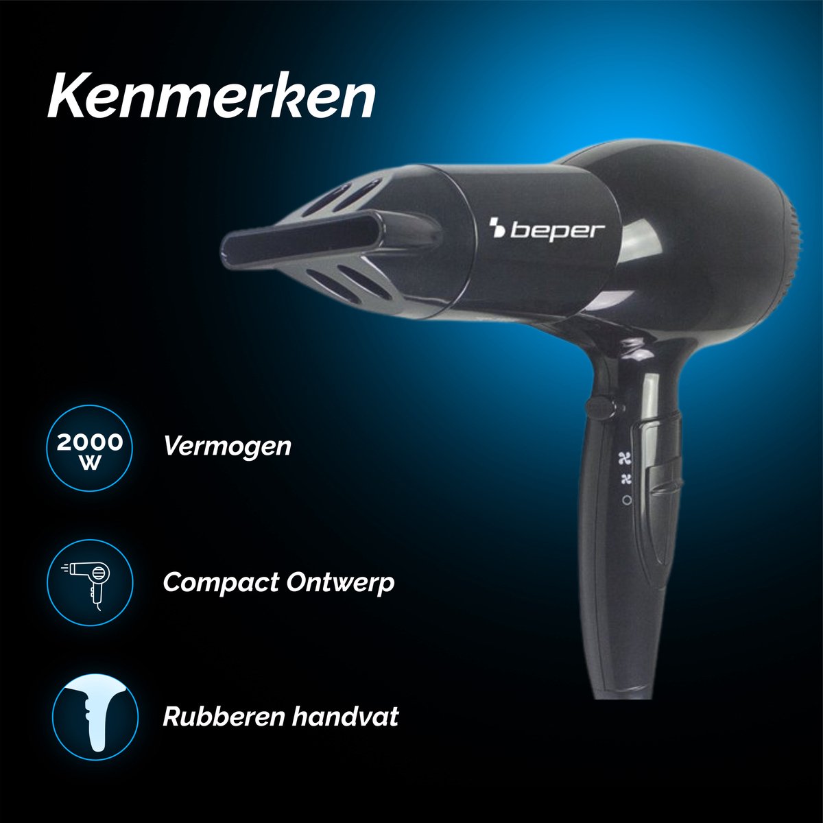 Beper - 2000W Professionele Haardroger thumbnail 2