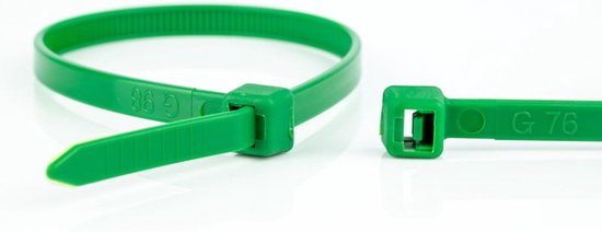 Attache-câbles - 370 x 7,6 mm - Force de traction jusqu'à 54,4 kg - 100 pièces - Vert
