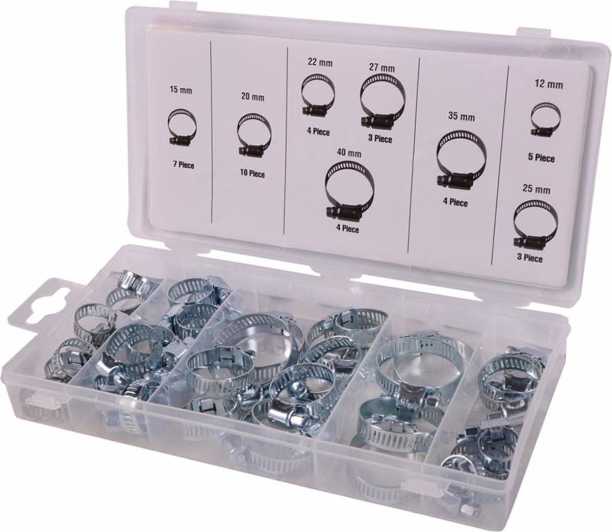 StahlKaiser Assortimentsbox Slangklemmen - 40 Stuks - Diverse Maten - Gegalvaniseerd Metaal