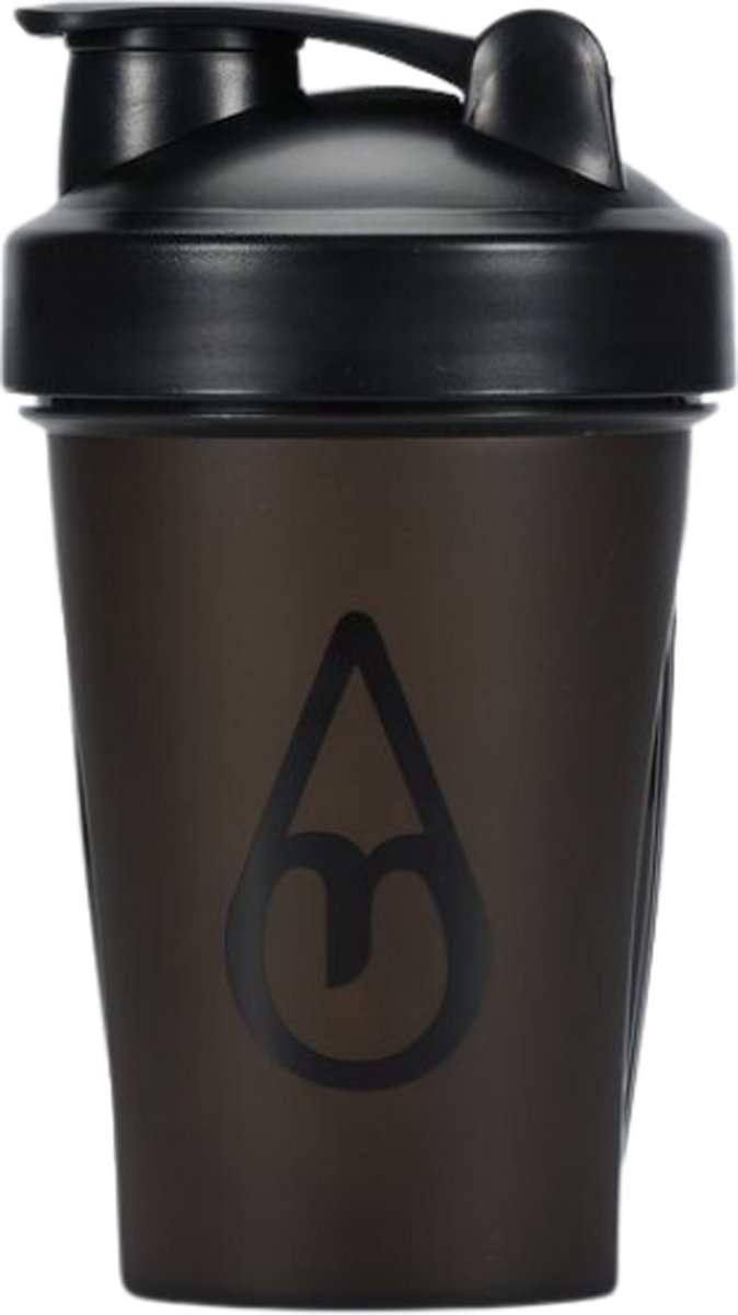 Goedkoopste Shakebeker met shakebal - Motivai® - Zwart - Shaker - 400ml - Motivatie Waterfles - Voor het maken van Shake's - Drinkfles - Waterfles