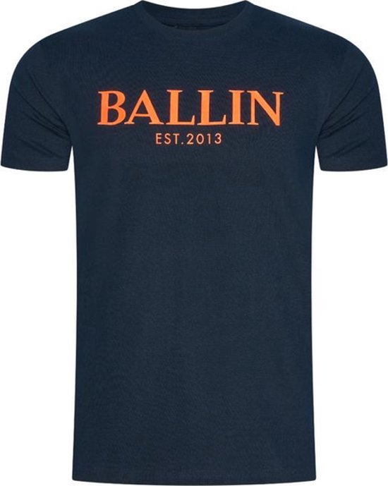 Ballin Est. 2013 T-Shirt Navy-Oranje Maat M