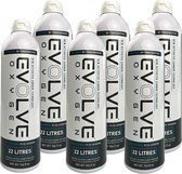 Evolve Oxygen 6x 22L Fliptop - Zuurstoffles - 97% Pure Zuurstof - Tegen Kortademigheid - Verbetert Sportprestaties