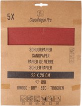 Copenhagen Pro schuurpapier - droog - korrel 180 - 5 stuks - 28 x 23 cm