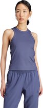 adidas Performance All Gym Seasonal Rib Tight Fit Tonal 3-Stripes Tanktop - Dames - Blauw- XL