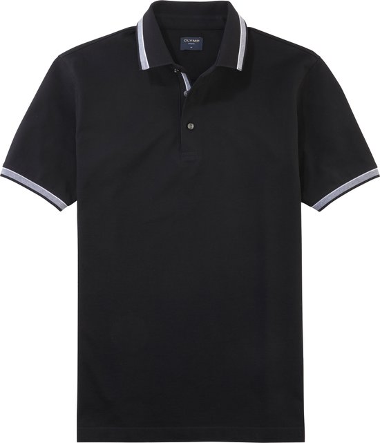 OLYMP Polo Casual - modern fit polo - zwart - Maat: XL