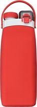 Opvouwbare waterfles - Drinkfles met een sluitbaar rietje en apart vulgat! - Stijlvolle waterzak in de kleur rood - 500ml