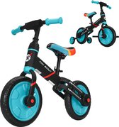 Loopfiets kinderen - Loopfiets jongen - Beginner Peuter Training Fiets - Voor Jongens en Meisjes - 2 tot 5 jaar - 4-In-1 Kinder Loopfiets - fiets met pedalen en zijwieltjes - Blauw