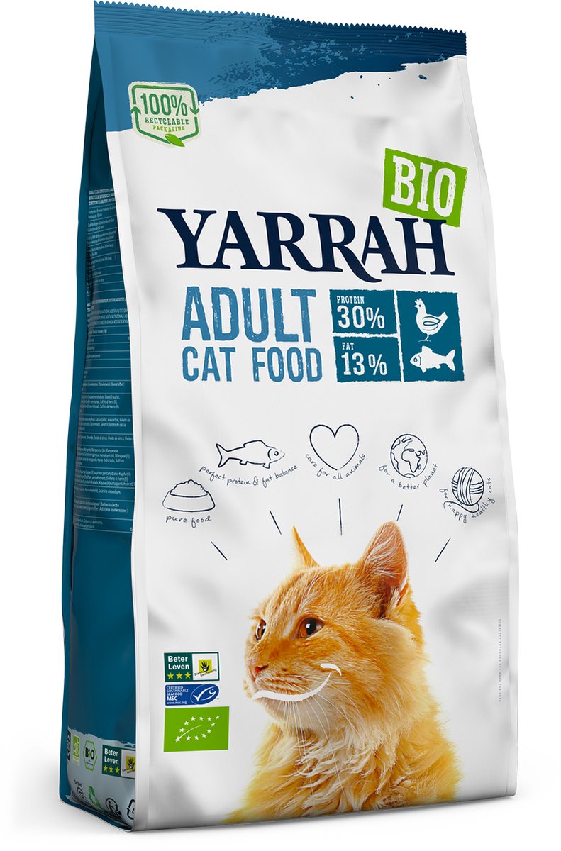 Yarrah biologisch kattenvoer vis - Mix pack droog en natvoer - Biologisch