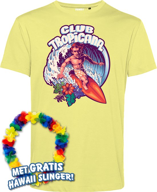 T-shirt Surfing Man | Toppers in Concert 2024 | Club Tropicana | Hawaii Shirt | Ibiza Kleding | Lichtgeel | maat L
