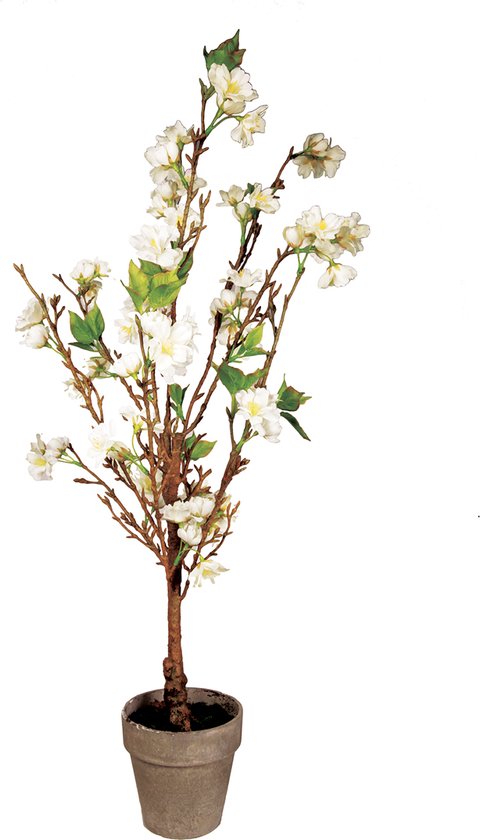Witte kunstkersenboom op pot H70