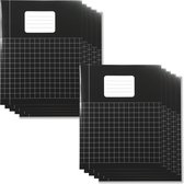 Cahiers DULA - Format A5 Carré 10 mm - Zwart - Paquet de 10 - Cahier scolaire à carreaux