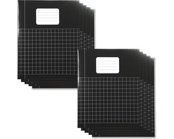 Schriften A5 formaat Ruit 10 mm - Zwart - 10 pak - Schoolschrift geruit - DULA