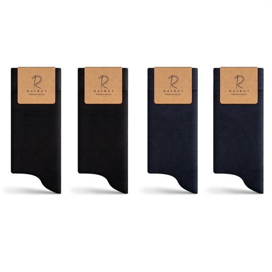 Rafray Socks Zwarte & Blauwe Sokken Gift box - Premium Katoen - 4 paar - Maat 40-44