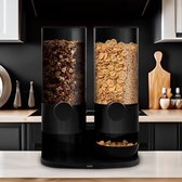 MikaMax Design Cereal Dispenser - Makkelijk je schaal vullen - Zwart - 27,5 x 16 x 38,5 - Keuken accessoire - Cornflakes dispenser