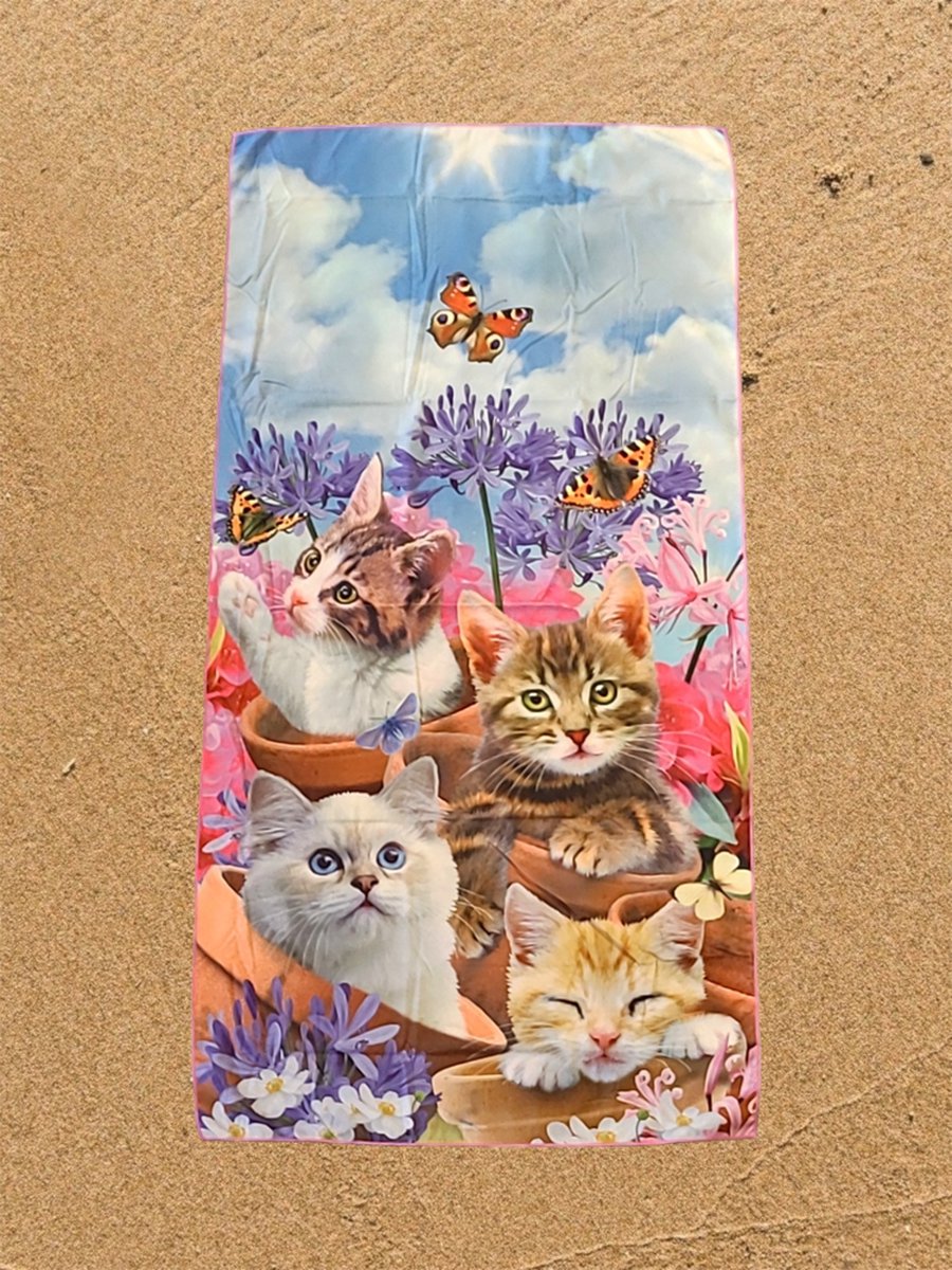 Katten Strandlaken 90*180cm Garden Wonders - Cats