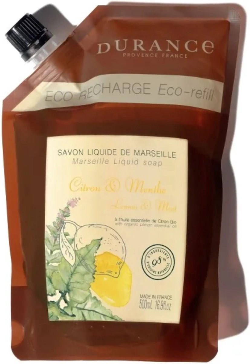 Goedkoopste Durance - navulling vloeibare marseille zeep - Cintroen & Munt 500ml