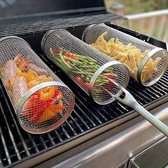Groot RVS BBQ Grillmand - BBQ cilinder - Barbecue Rek - Barbecue Accessoires