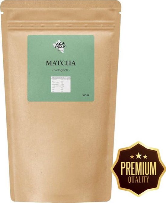 Premium Matcha Thee - 100 Gram - Hoogste Kwaliteit - Matcha Poeder - Groene thee - Matcha thee - Japans - Matcha Latte - ECO verpakking - Gratis Verzending - Mito Tea & Herbs