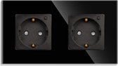SmartinHuis - Slim tweevoudig stopcontact (energiemonitoring) - Zwart