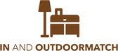 In And OutdoorMatch Bartafel met Avery - Rood - Tuinbar Rotan - Set van 4 barkrukken - Binnen en buiten - Weerbestendig - Tuinmeubelen - 4 personen