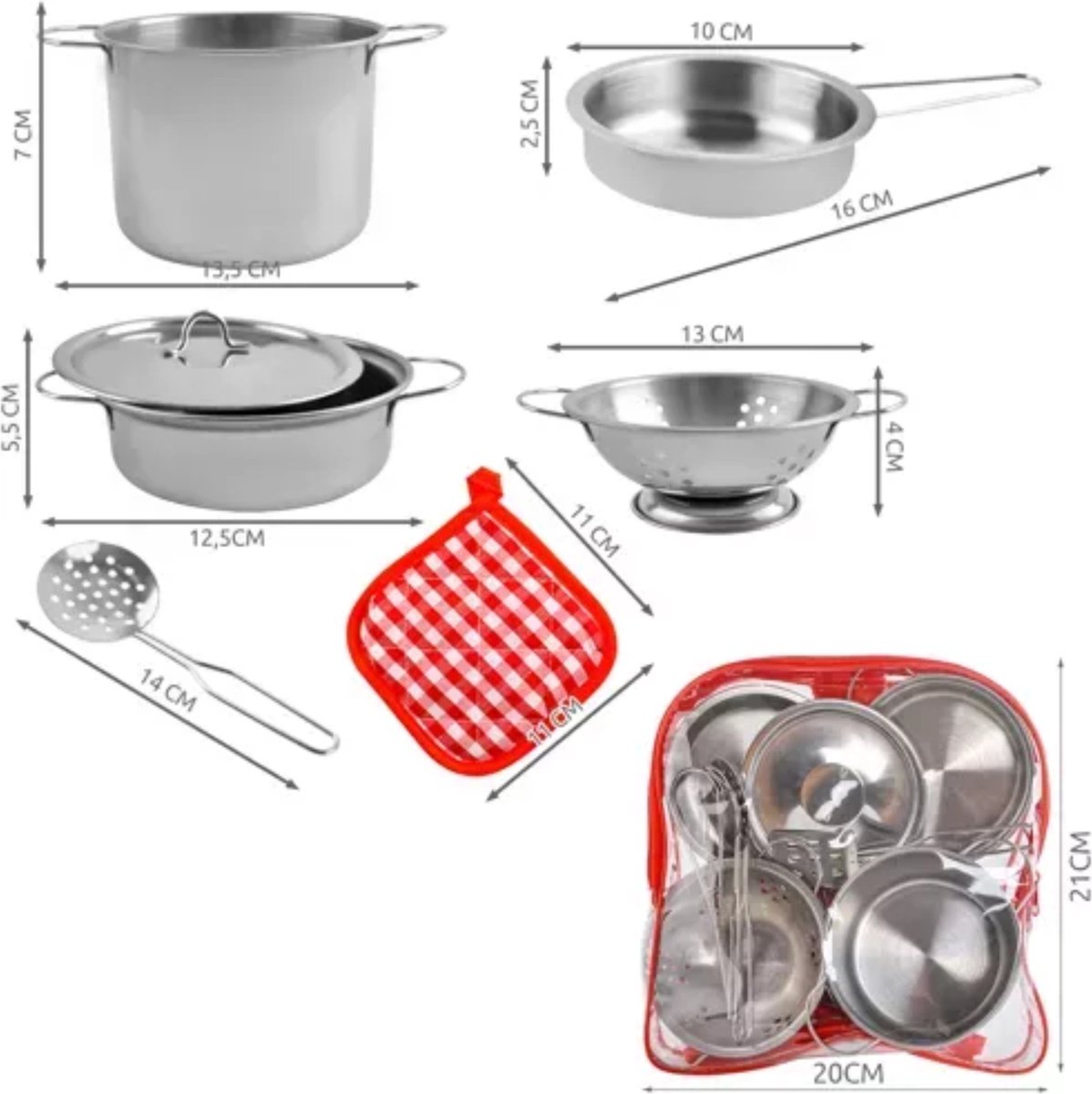 Kruzzel Kinder Kookset - Complete 13-delige Metalen Set - Perfect voor Jonge Chefs — afbeelding 8