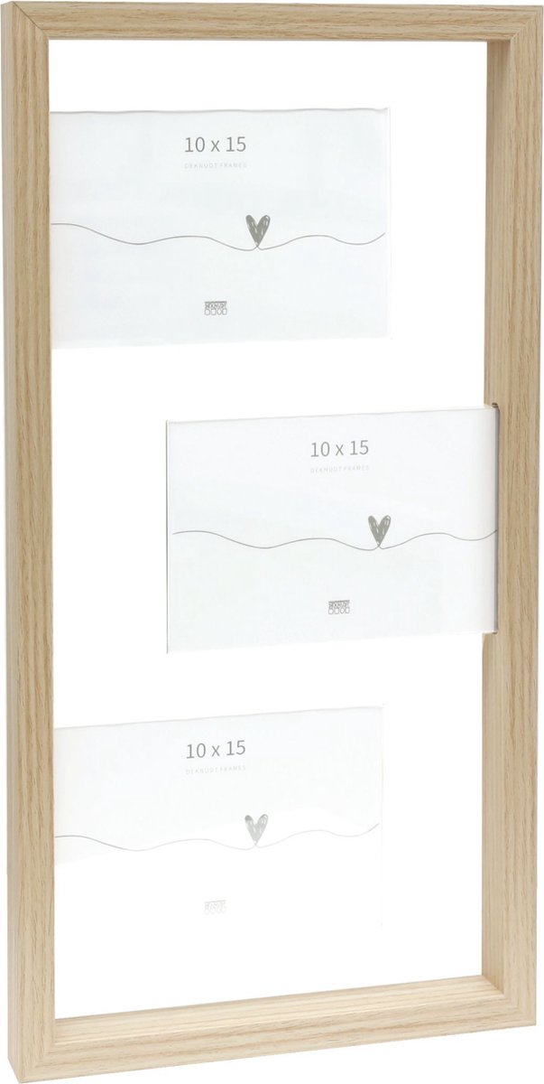 Deknudt Frames multifotolijst S68UA3 P3 - naturel mdf/kunststof - 3x 10x15