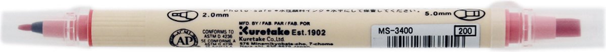 Zig Calligraphy Dual Tip 2mm & 5mm - Salmon