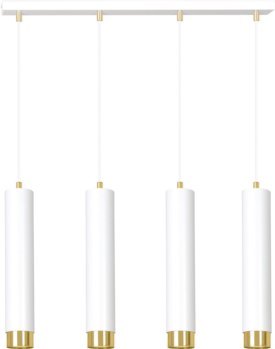 Emibig Gavle 4L wit en goud hanglamp GU10 kokers - Creëer een sfeervolle ambiance in uw huis
