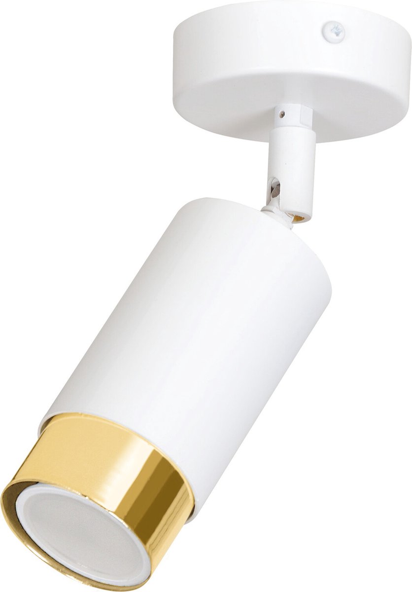 Emibig Boras wit met goud afwerking plafondspot richtbaar GU10 - Stijlvolle verlichting voor elk interieur