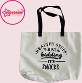 Tote Bag - Boodschappen tas - schoudertas - handgemaakt - snacks - gepersonaliseerd
