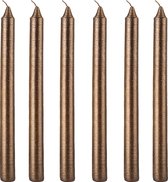 Set van 6 metallic bruine kaarsen H25