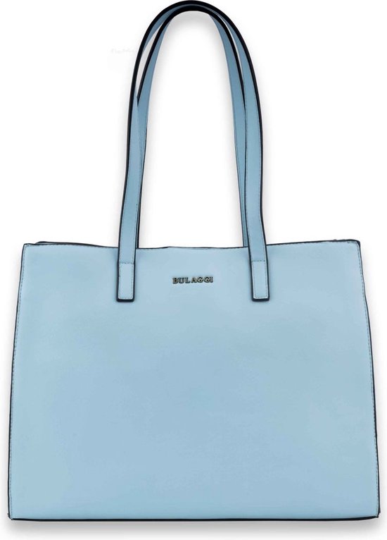 Zimare shopper voor dames / shoppertas van Bulaggi / glad pu pastel blauw / Tijdloze handtas voor elke dag / extra schouderriem