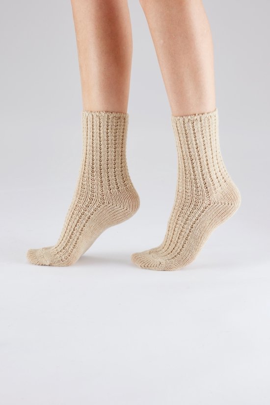 Pretty Polly - Lounge - Dames sokken - Huissokken - Bedsokken - Dikke sokken - One Size - Kleur - Beige