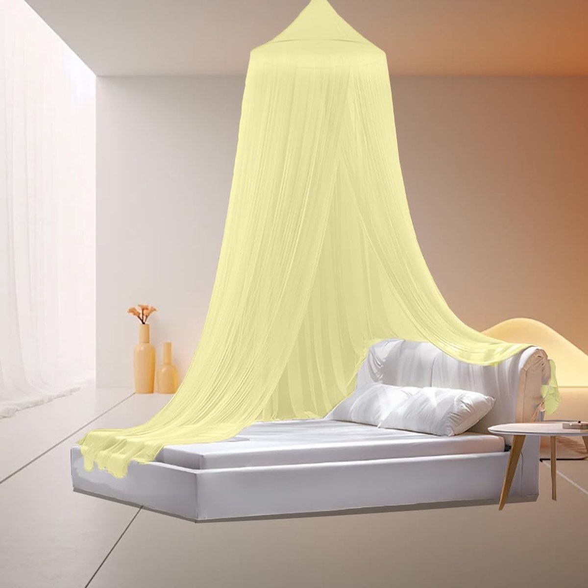 Moustiquaire Ciel De Lit King Size - Filet Baldaquin Grand Format - Moustiquaire Lit Double Adulte Avec Étoiles Lumineuses