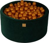 Ballenbak velvet groen met 300 ballen goud
