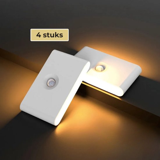 Oplaadbare wandlamp op accu - nachtlampje oplaadbaar - wandlamp - wandlamp binnen - USB Oplaadbare lamp -10x5.5cm - wit
