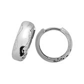 Boucles d'oreilles Or Blanc Tube Rond 16 mm 5 mm 14 carats