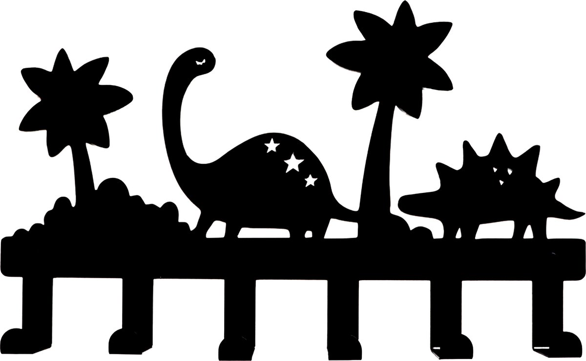Wandkapstok dinosaurussen kinderkamer jungle safari - kapstok 6 haken babykamer