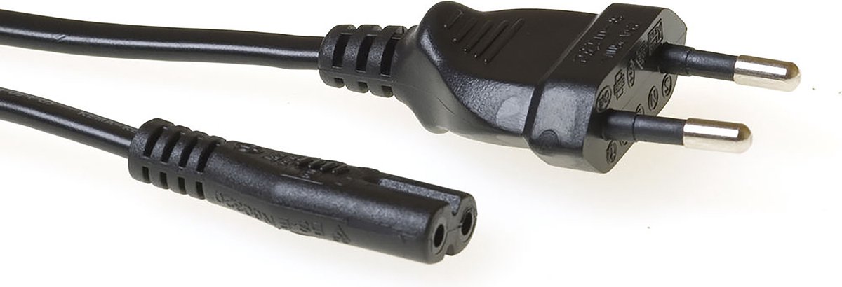 ACT Netsnoer Euro male - C7 female zwart 1,5 m AK5020