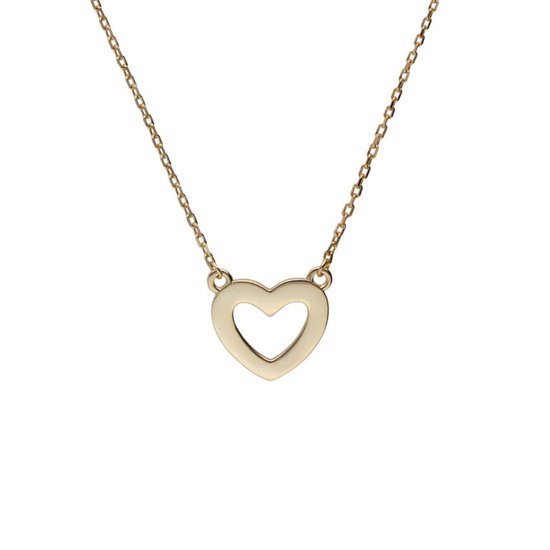 Gouden Minimalistisch Hart ketting - Dames Ketting met Hart Hanger Goudkleurig - Minimalistisch hart gouden ketting - Amona Jewelry
