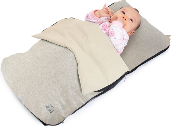 Deryan AirTraveller Vliegtuigbedje - Reiskussen met matras - compact opgevouwen - Cream