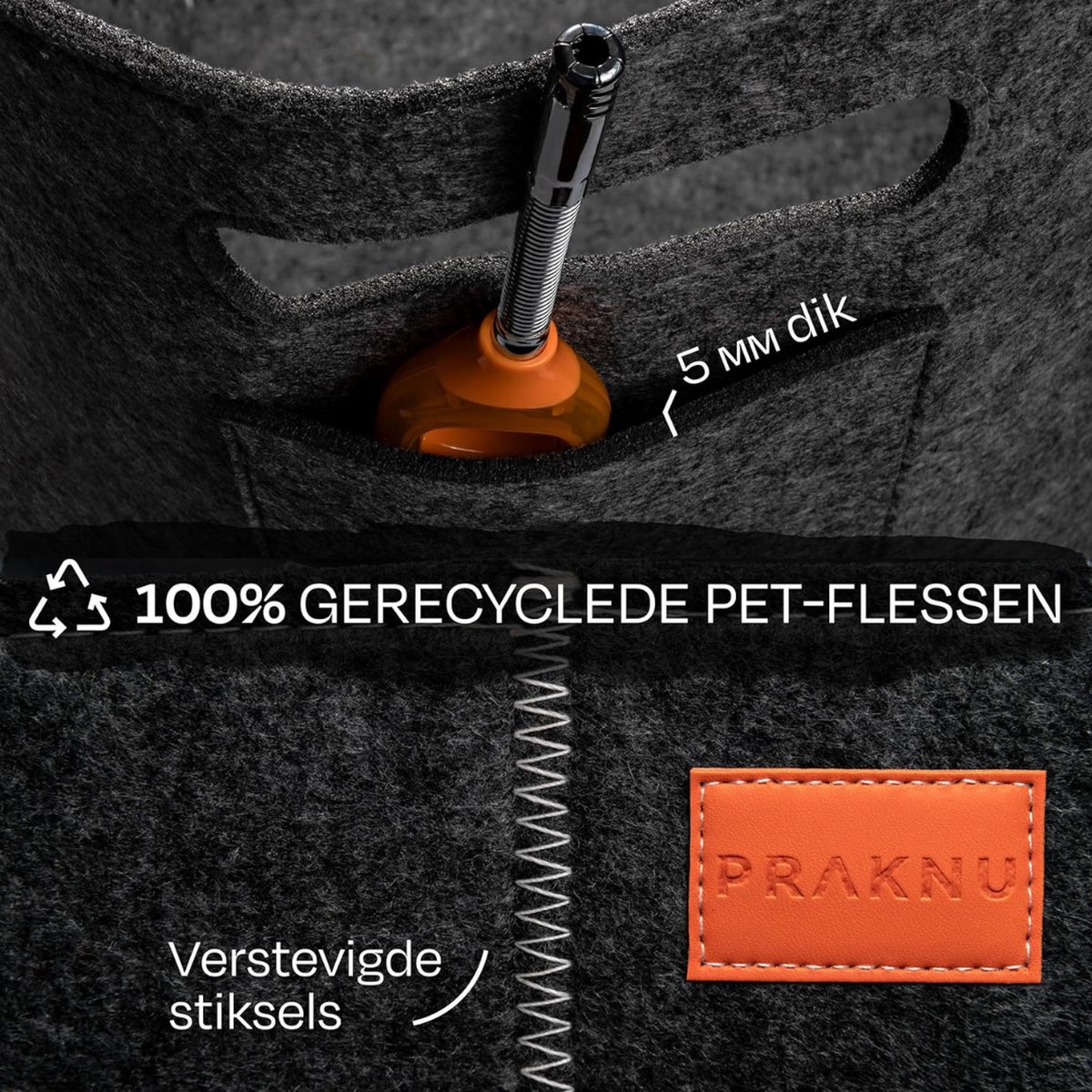 Stevige Vilten Mand met Geïntegreerd Frame en Verstevigde