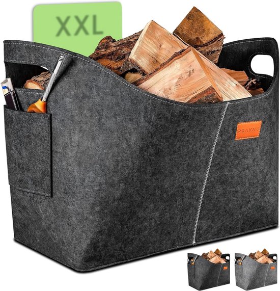 dobar praktische vilten mand met handgrepen, vilten ton voor haardhout, tijdschriften, wasgoed, 40 x 40 x 60 cm, vilt, grijs, 40 cm dobar praktische vilten mand met handgrepen, vilten ton voor haardhout, tijdschriften, wasgoed, 40 x 40 x 60 cm, vilt, grijs, 40 cm