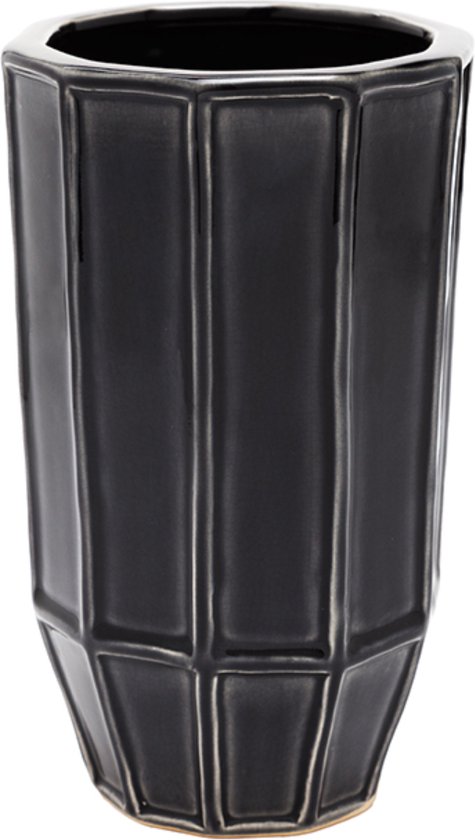 Decoratieve vaas in zwarte zandsteen H20